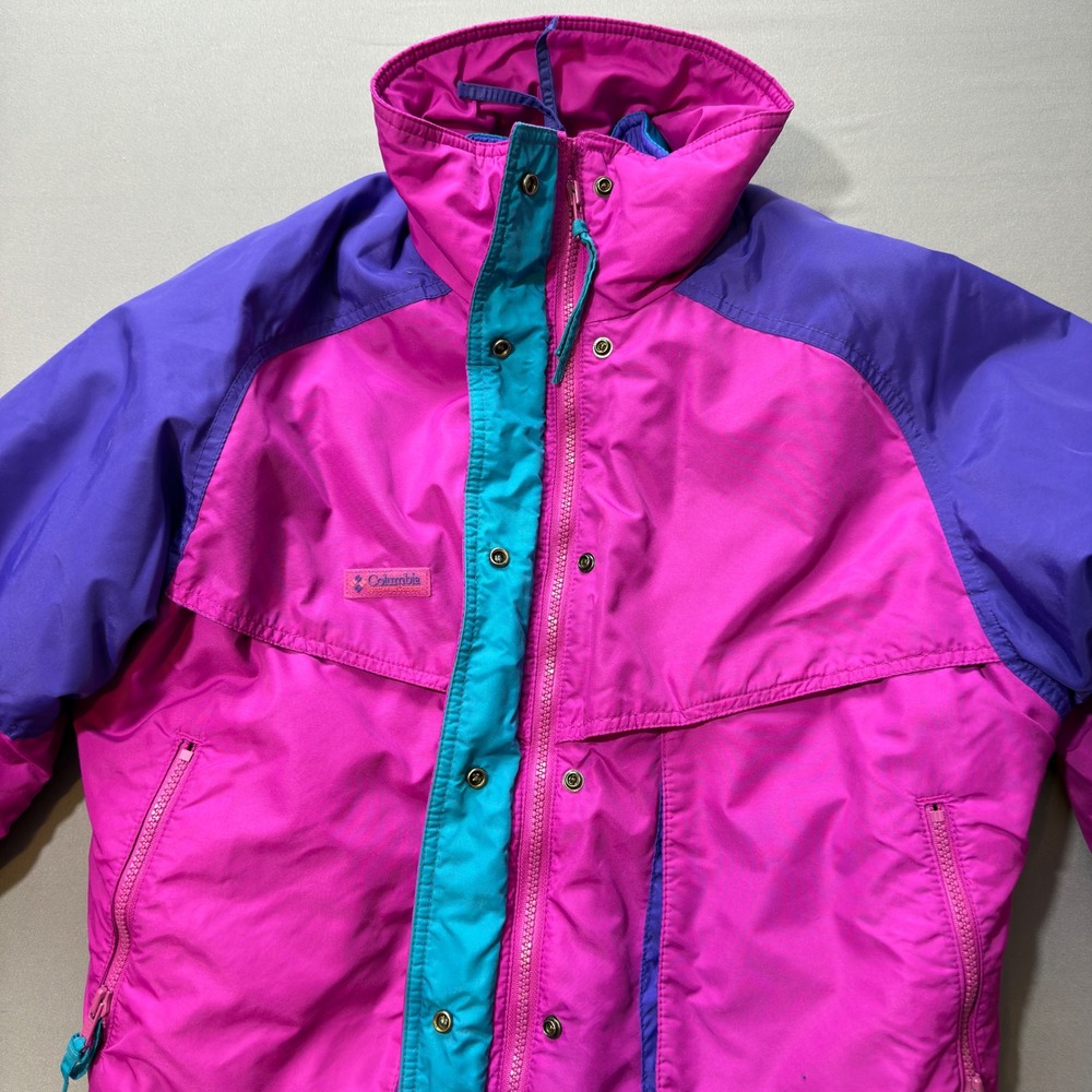 Columbia Two-Tone Ski Jacket - Teal & Magenta with Purple Accents - Picture 6 of 10